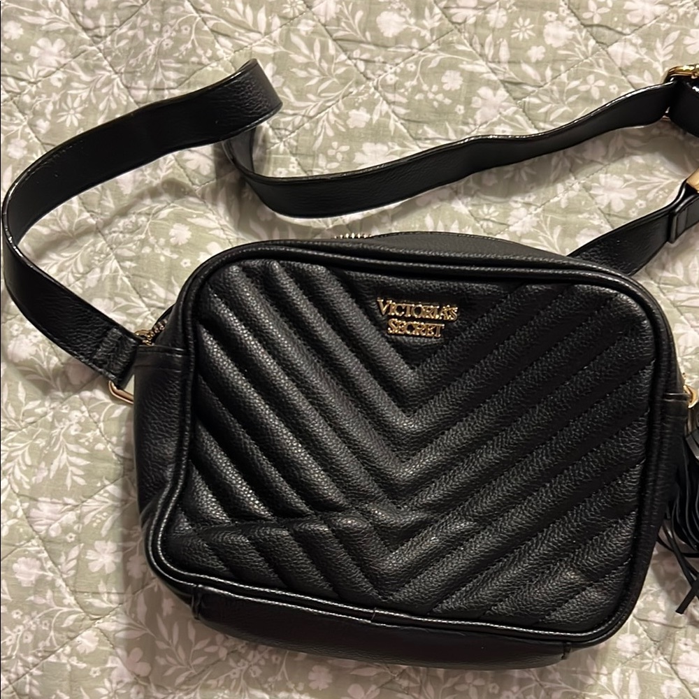 Victoria's Secret Black Quilted Crossbody Ba